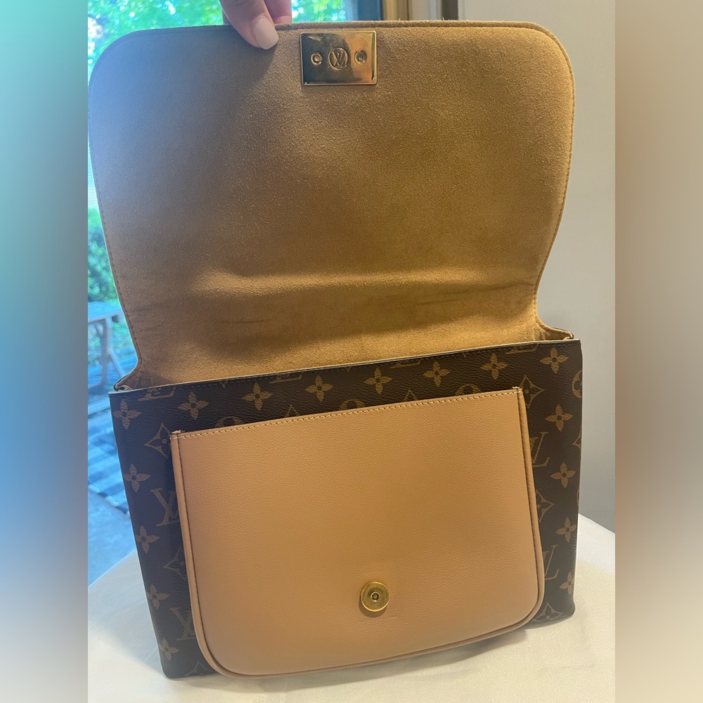 Louis Vuitton Monogram Canvas Shoulder Bag with Beige Pocket - Picture 6 of 11